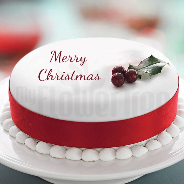 One Kg Vanilla Fondant Cake for Christmas
